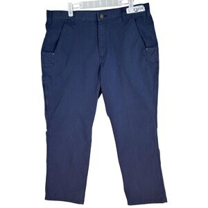 Carhartt Pants Mens 36x28 Navy Ripstop Workwear Outdoor Utility Zip Pocket